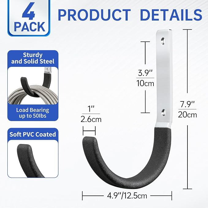 GeeWatom Heavy Duty Steel Garage Hooks, Garage Storage Utility Hooks, Heavy - Image 2