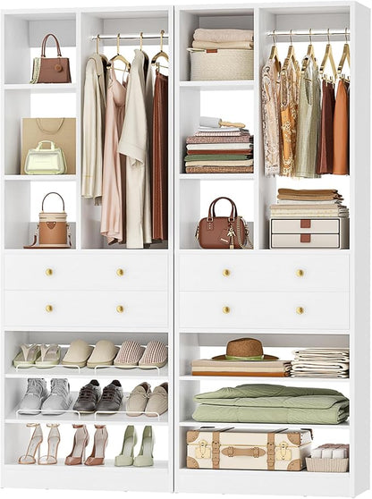 Besiost Closet System, 55.6"/4.7 FT Closet Organizer System by Besiost