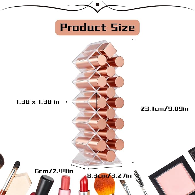 Lipstick Organizer Holder 16 Spaces Fish Shape Cosmetic Lip Gloss Organizer - Image 2