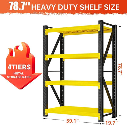 5000LBS Garage Shelving Heavy Duty, 59” W Storage Shelves, 4-Tier Adjustable - Image 2