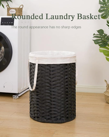 Laundry Hamper Laundry Basket Round 19.0 Gal Handwoven Rattan Laundry Basket - Image 2