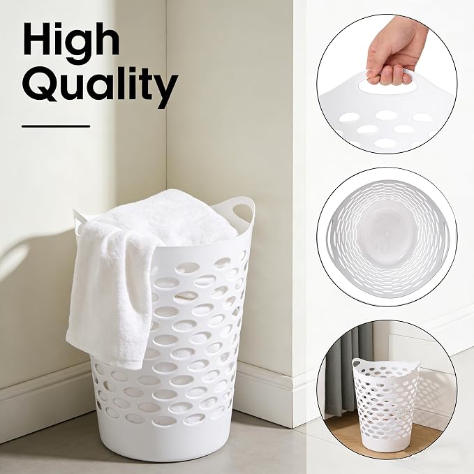 2.2 BUSHEL Flexible Laundry Basket, Tall plastic hamper - Image 4