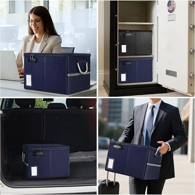 TOMKID Fireproof Document Box, Fire Proof Safe Box - Image 5
