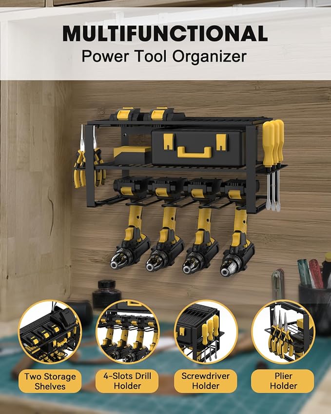 Wall Mount Power Tool Organizer and Charging Station - Image 4