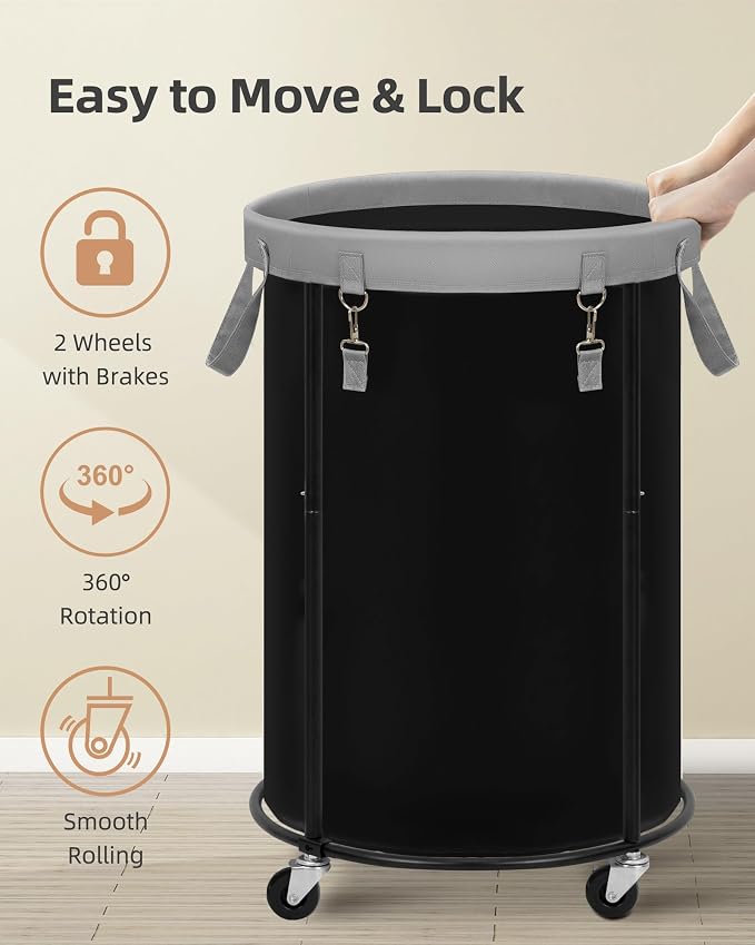 STORAGE MANIAC Rolling Laundry Hamper - Image 4