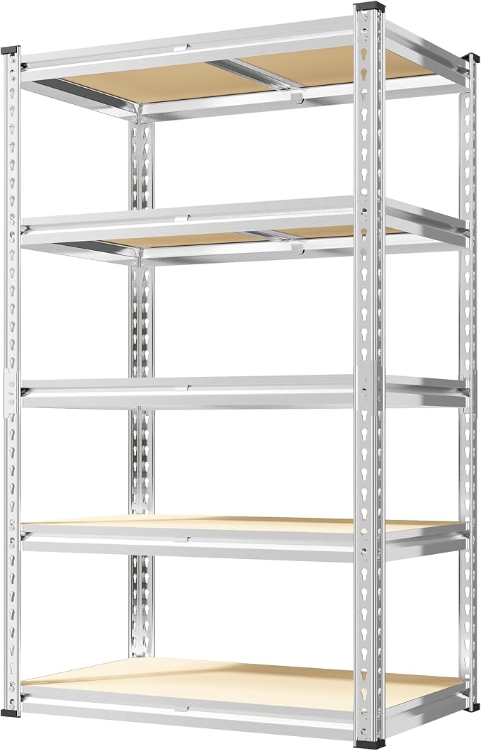 REIBII 2000LBS Storage Shelves 5 Tier Garage Shelving Heavy Duty Metal Shelving by REIBII