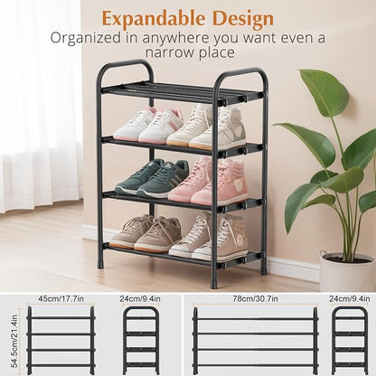 INSMART 4-Tier Expandable Shoe Rack, Stackable and Adjustable Shoes Organizer - Image 3
