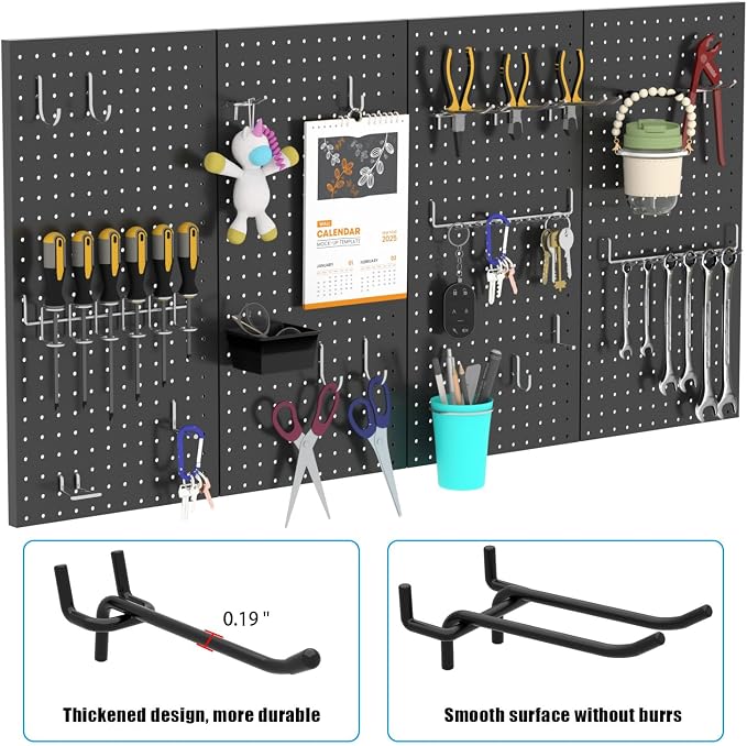 157 PCS Extra Thick Pegboard Hook Set, Metal Pegboard Accessory Organizer - Image 6