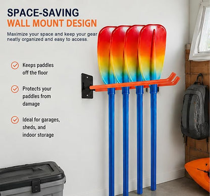 Kayak Paddle Holder Wall Mount – Heavy Duty Paddle Storage Rack - Image 3