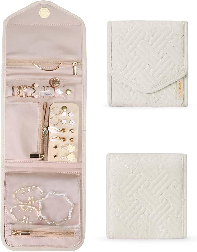 BAGSMART Travel Jewelry Organizer Case Foldable Jewelry Roll by BAGSMART