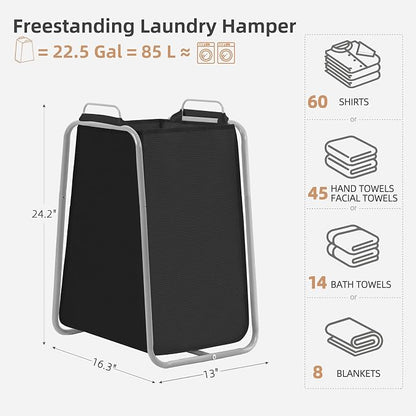 STORAGE MANIAC Metal Rack Laundry Hamper, Large Laundry Basket - Image 3