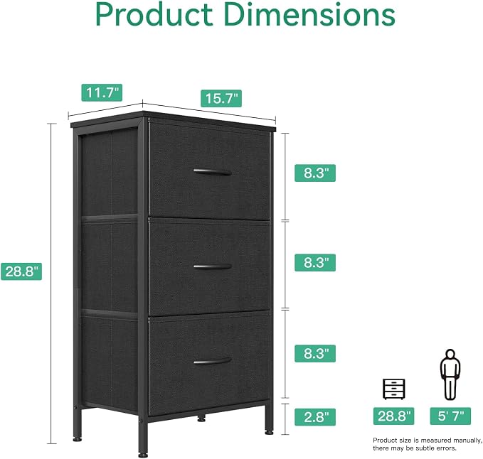 AODK Small Dresser for Bedroom Nightstand - Image 3