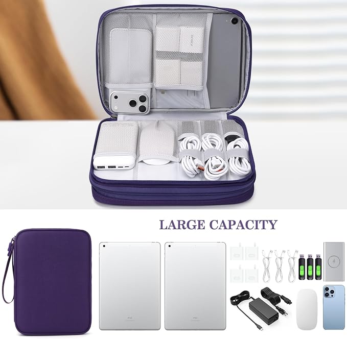 FYY Electronic Organizer, Extra Large Travel Cable Organizer Bag Pouch Portable - Image 6