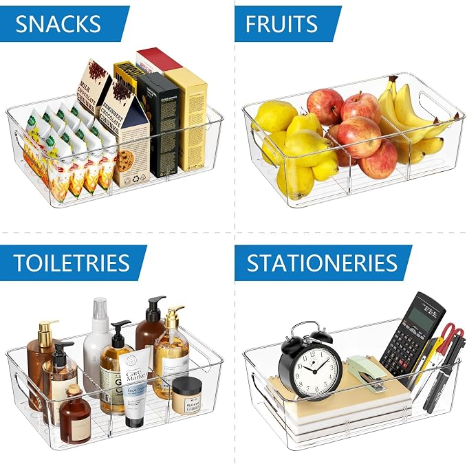 4 Pack Clear Pantry Organizers and Storage Bins - Image 5