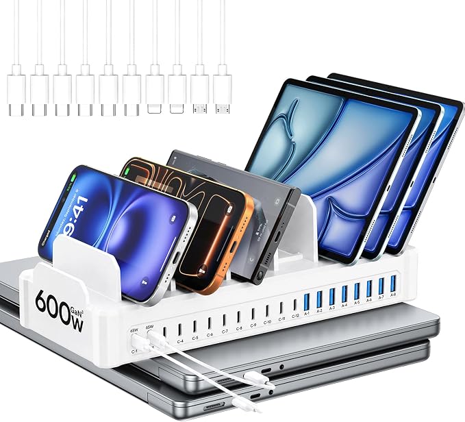 20-Port 600W Charging Station for Multiple Devices by Unknown