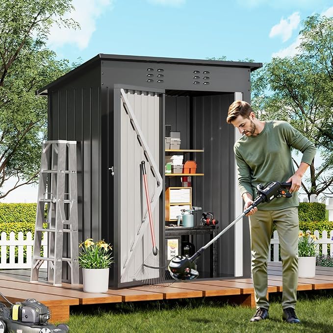 COMHOMA Shed Outdoor Storage Shed Metal, Lockable Doors Tool Sheds - Image 8