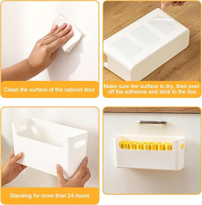 2 Pcs Kitchen Cabinet Door Organizer, Adhesive Mount Inside Cabinet Door Storage - Image 8