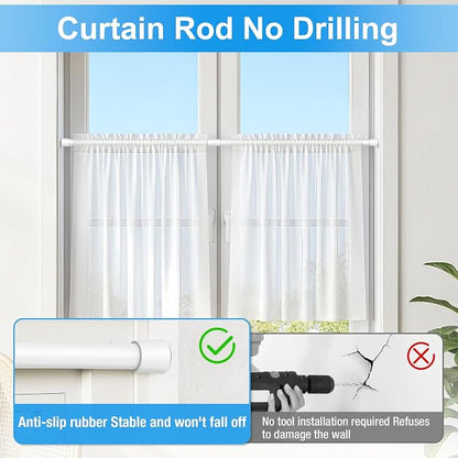 1 Pack Spring Loaded Tension Rod 27-38" Adjustable Curtain Rods No Drill - Image 4