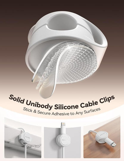 8-Pack Cord Organizer Silicone Magnetic Cable Clips Desk Wire Management - Image 3