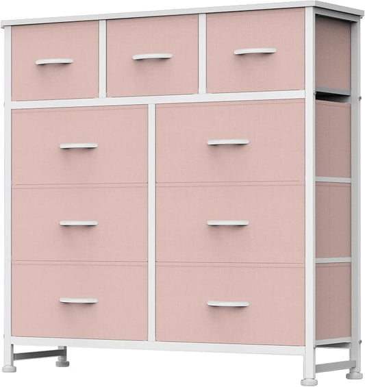 DUMOS 9 Drawer Dresser for Bedroom, Storage Organizer Chest of Drawers | Fabric by DumosLifestyle