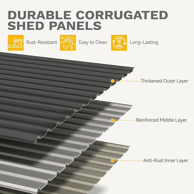 DWVO 6x4ft Metal Outdoor Storage Shed, Lockable Tool Storage Sheds, Oversized - Image 5