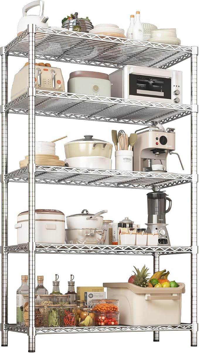 ROOMTEC 5-Tier Heavy Duty Wire Shelving Unit, 2000 lbs Total Capacity by ROOMTEC