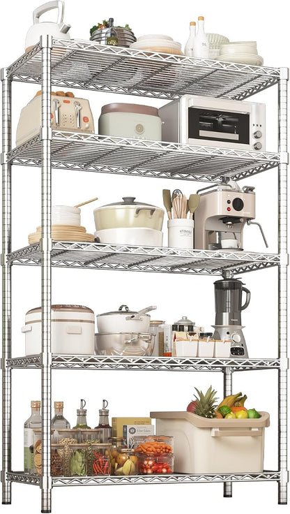 ROOMTEC 5-Tier Heavy Duty Wire Shelving Unit, 2000 lbs Total Capacity by ROOMTEC