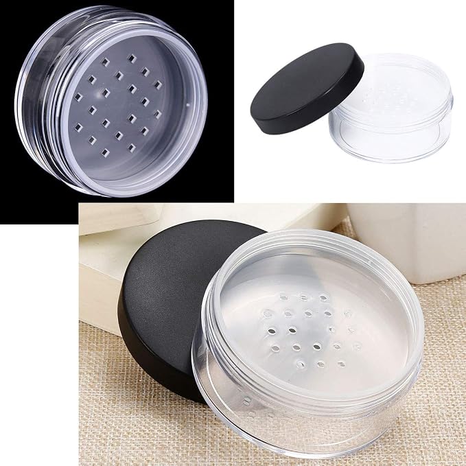 Pack of 4 Capacity 30 ml Empty Reusable Plastic Loose Powder Compact Container - Image 2