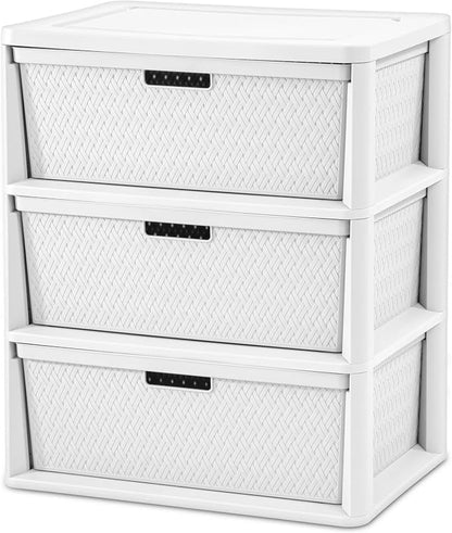 Wide 3-Drawer Plastic Storage Tower, No Tools Needed by Unknown
