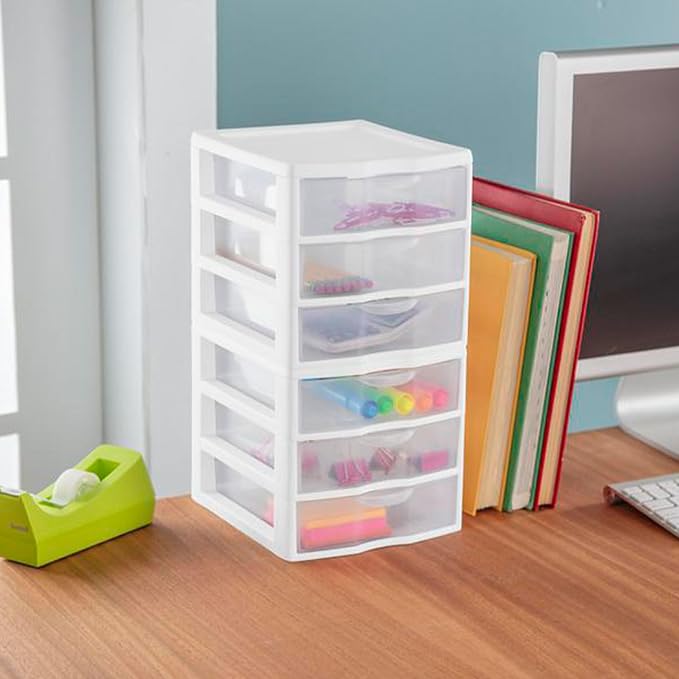 Sterilite Clearview Plastic Multipurpose Small 3 Drawer Desktop Storage - Image 9