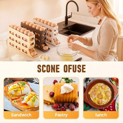 4-Tier Refrigerator Egg Holder, Automatic Gravity-Fed Rolling Egg Dispenser - Image 6