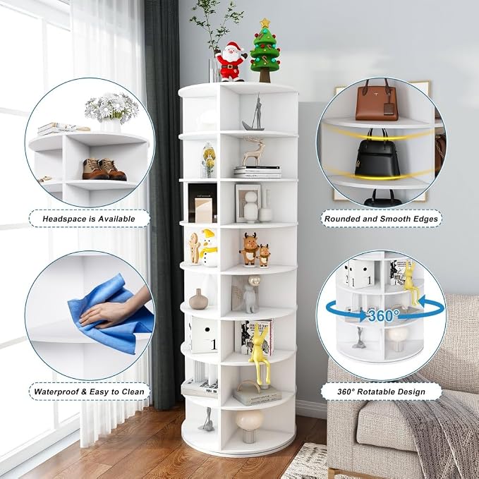 Shoe Organizer 8-Tier Spinning Shoe Rack - Image 6