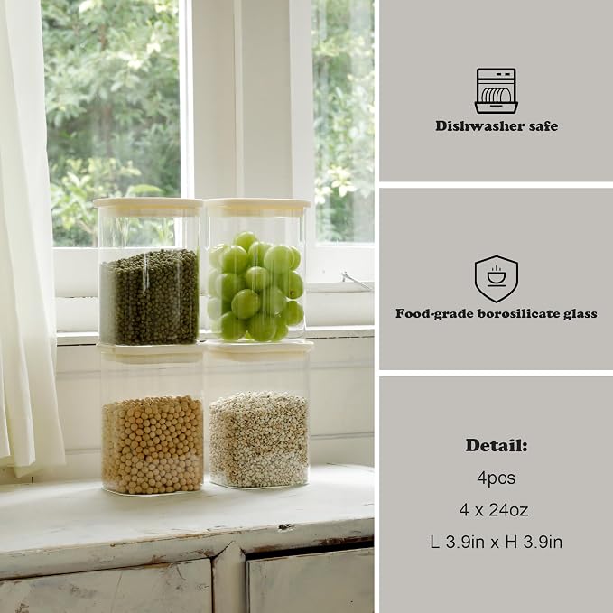 12pcs Square Glass Pantry Storage Containers - Image 5