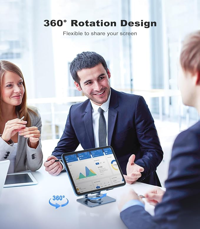 Swivel Tablet Stand with 360 Rotating Base, Adjustable Holder - Image 2