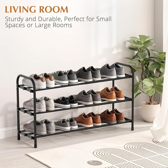 INSMART 3-Tier Expandable Shoe Rack, Stackable and Adjustable Shoes Organizer - Image 5