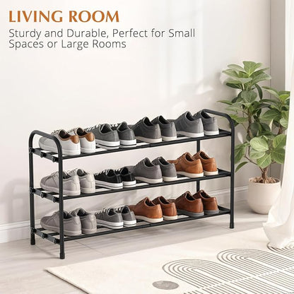 INSMART 3-Tier Expandable Shoe Rack, Stackable and Adjustable Shoes Organizer - Image 5