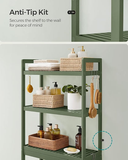 SONGMICS Over The Toilet Storage, 3-Tier Over Toilet Bathroom Organizer - Image 6