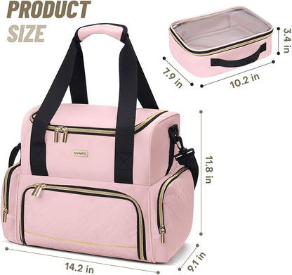 Large Makeup Cosmetic Bag with 2 Removable Case, Double Layer Travel Makeup - Image 2