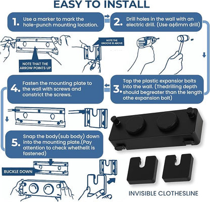 Retractable Clothesline Indoor Outside Heavy-Duty, Upgrade 304 Double Stainless - Image 8