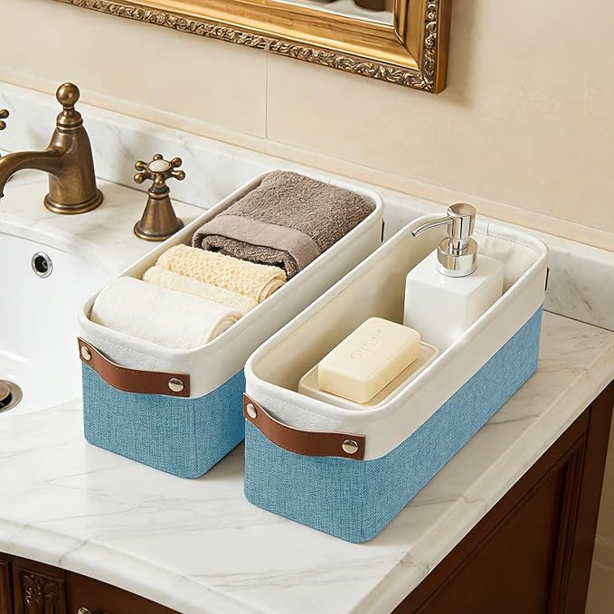 Bagnizer Small Fabric Storage Baskets, Decorative Basket - Image 2
