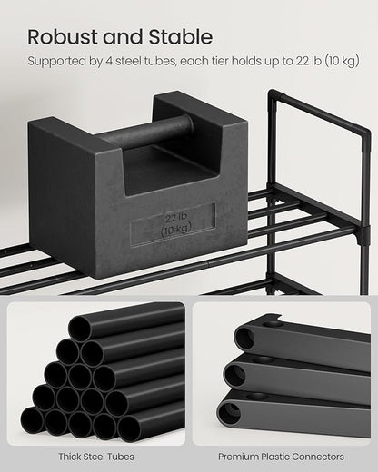 SONGMICS Shoe Rack, 10-Tier Shoe Organizer, Metal Storage Shelf, Upright or - Image 5