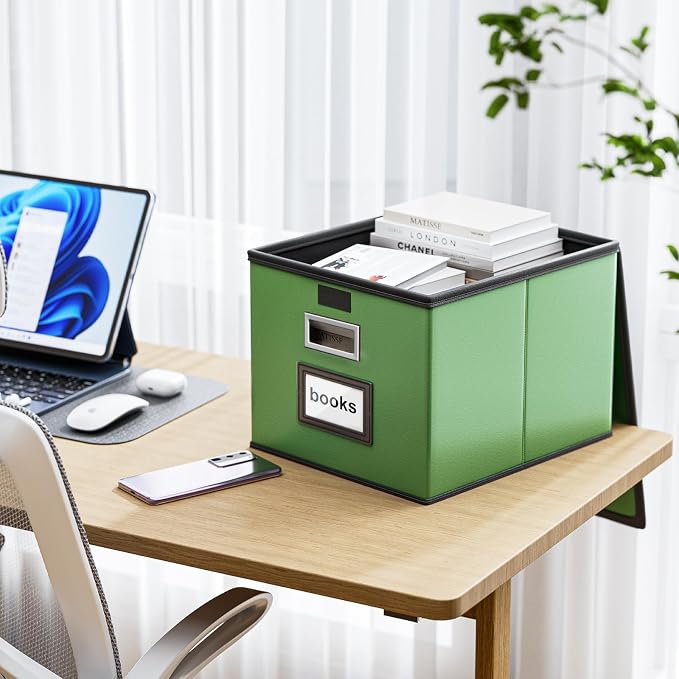 File Organizer Box with Lids, Collapsible File Folder Organizer | File Box with - Image 2