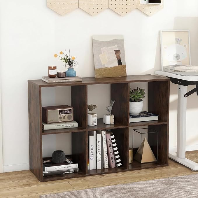 POWERSTONE 6 Cube Storage Organizer Set of 2, 3 Tier Cubby Bookshelf - Image 7