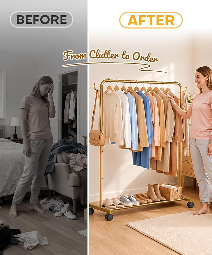 Homde Rolling Clothes Rack - Image 2