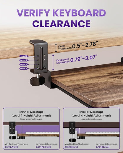 Ergonomic Keyboard Tray Under Desk, Pull Out - Image 5