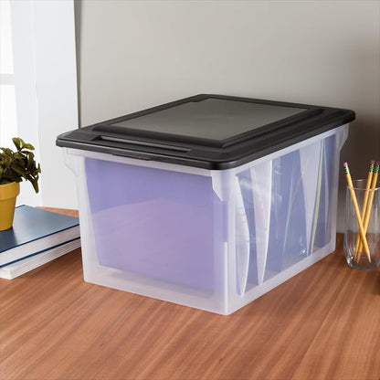 Plastic File Box Clear Storage Bins - Image 4