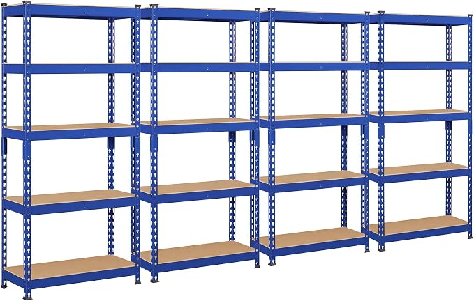 Topeakmart 4 PCS 5-Tier Utility Shelves, Metal Storage Shelves Garage Shelving by Topeakmart