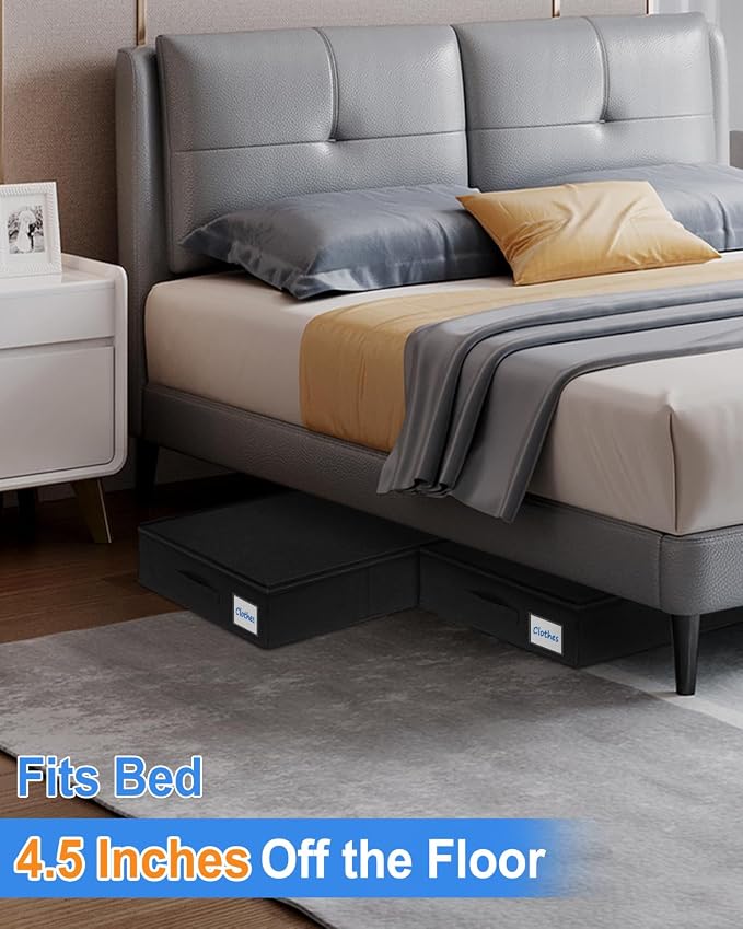 4.5-Inch Tall Under Bed Storage Container, Low Profile Underbed Storage Bin - Image 2