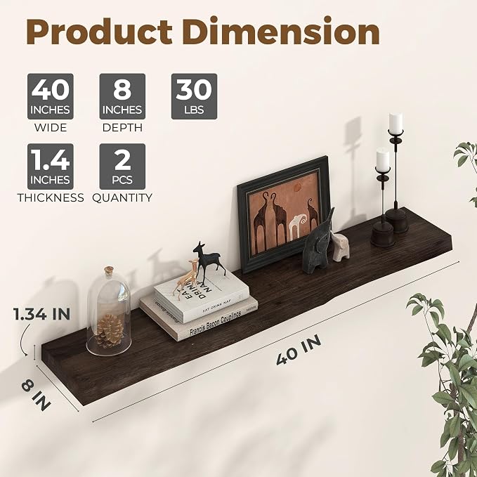 Axeman 40 inch Floating Shelves - Image 3