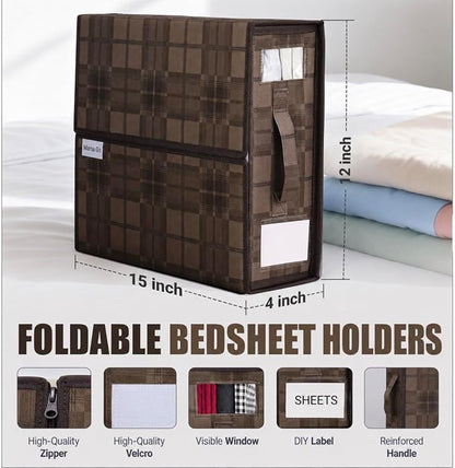 4 Pack Bed Sheet Organizer and Storage - Image 7